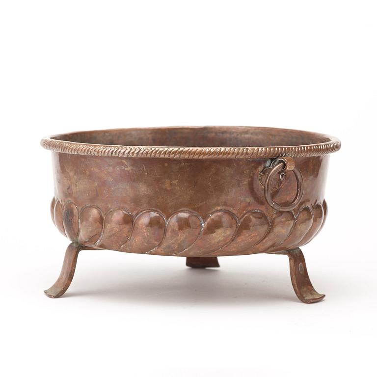 A repousse copper wine cooler, Denmark Copenhagen 1762.