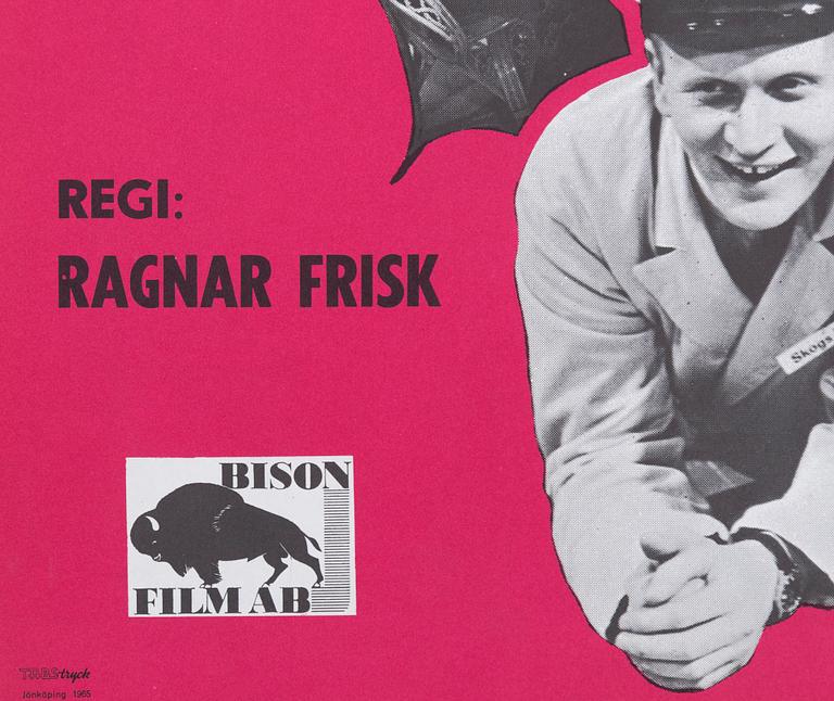 Walter Bjorne, a vintage movie poster, 'Pang i Bygget', 1965.
