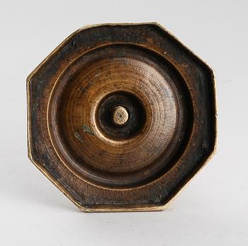 LJUSSTAKE, mässing, 1600/1700-tal.