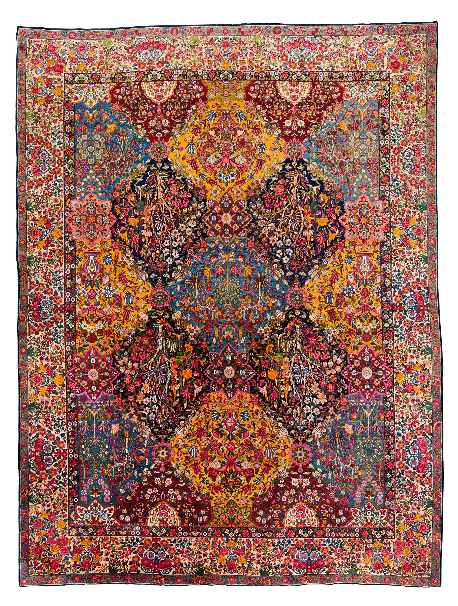 A carpet, semi-antique Kerman, ca 453 x 340 cm.