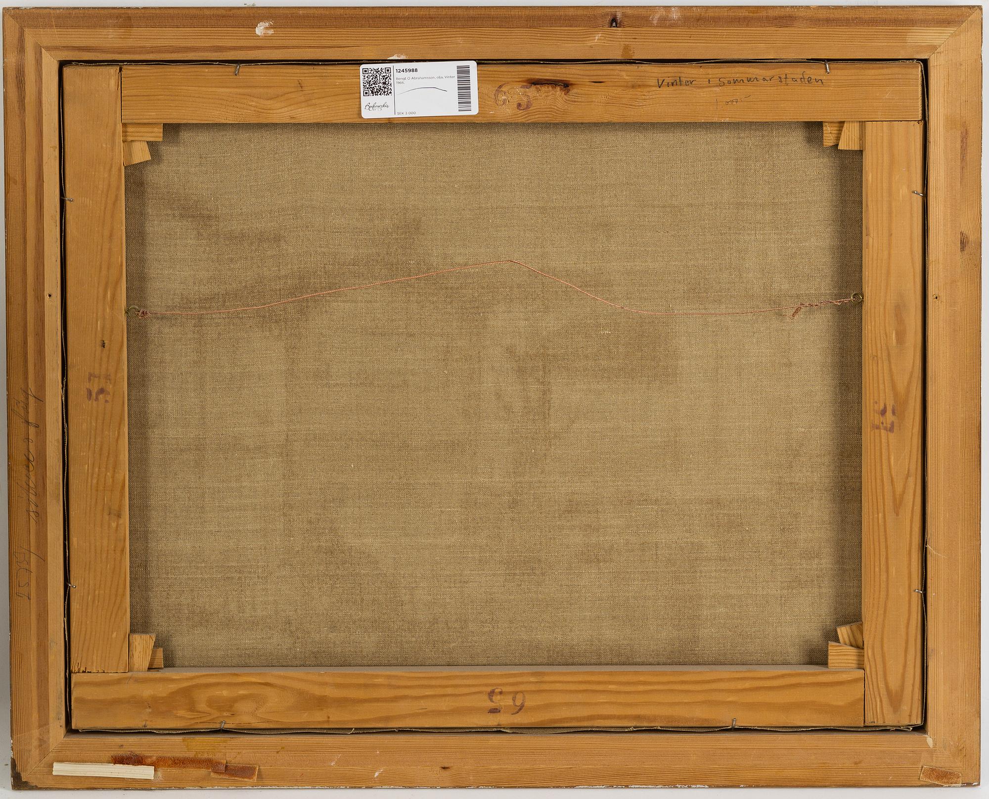 BENGT OLOV ABRAHAMSSON, oil on canvas, signed and dated -66.