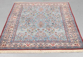 A rug, old Nain Tuteshk part silk, ca 223 x 156 cm.