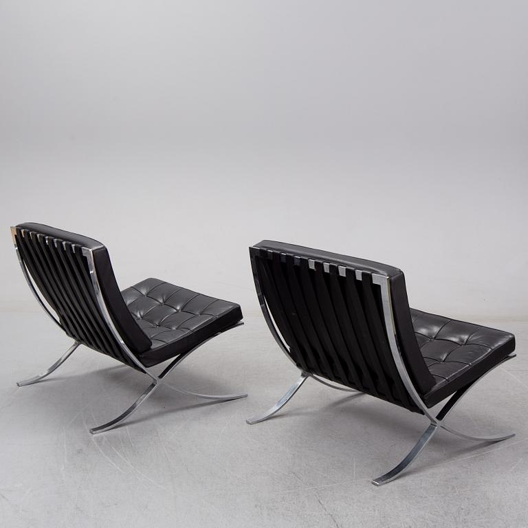 Ludwig Mies van der Rohe, a pair of 'Barcelona' lounge chairs, Knoll.