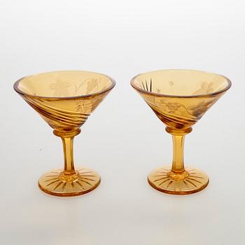 Cocktail-setti, 8 osaa, Karhulan Lasitehdas 1930-luku.