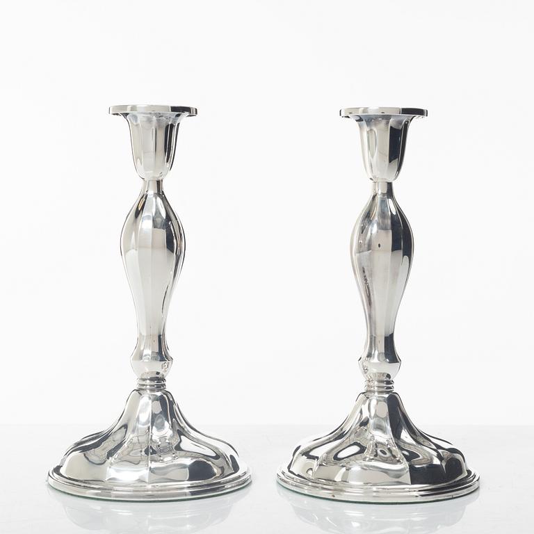 Thorvald Marthinsen, ljusstakar, ett par, silver, Tönsberg, Norge 1900-tal.