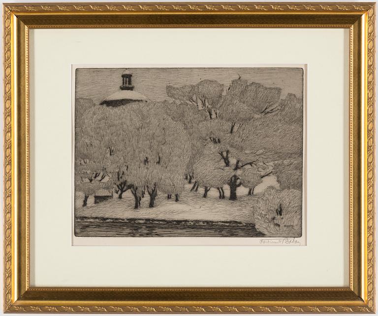 FERDINAND BOBERG, etching, signed.