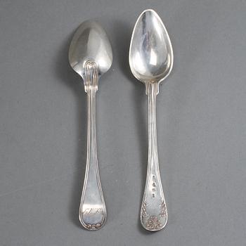 DESSERTSKEDAR, 11 st, silver, Sverige, 1800-tal, vikt 248 g.