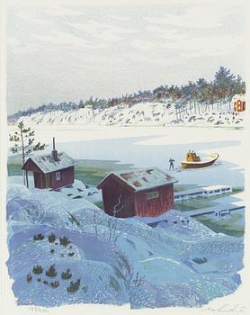Roland Svensson, lithograph in colors, signed and numbered 133/250.