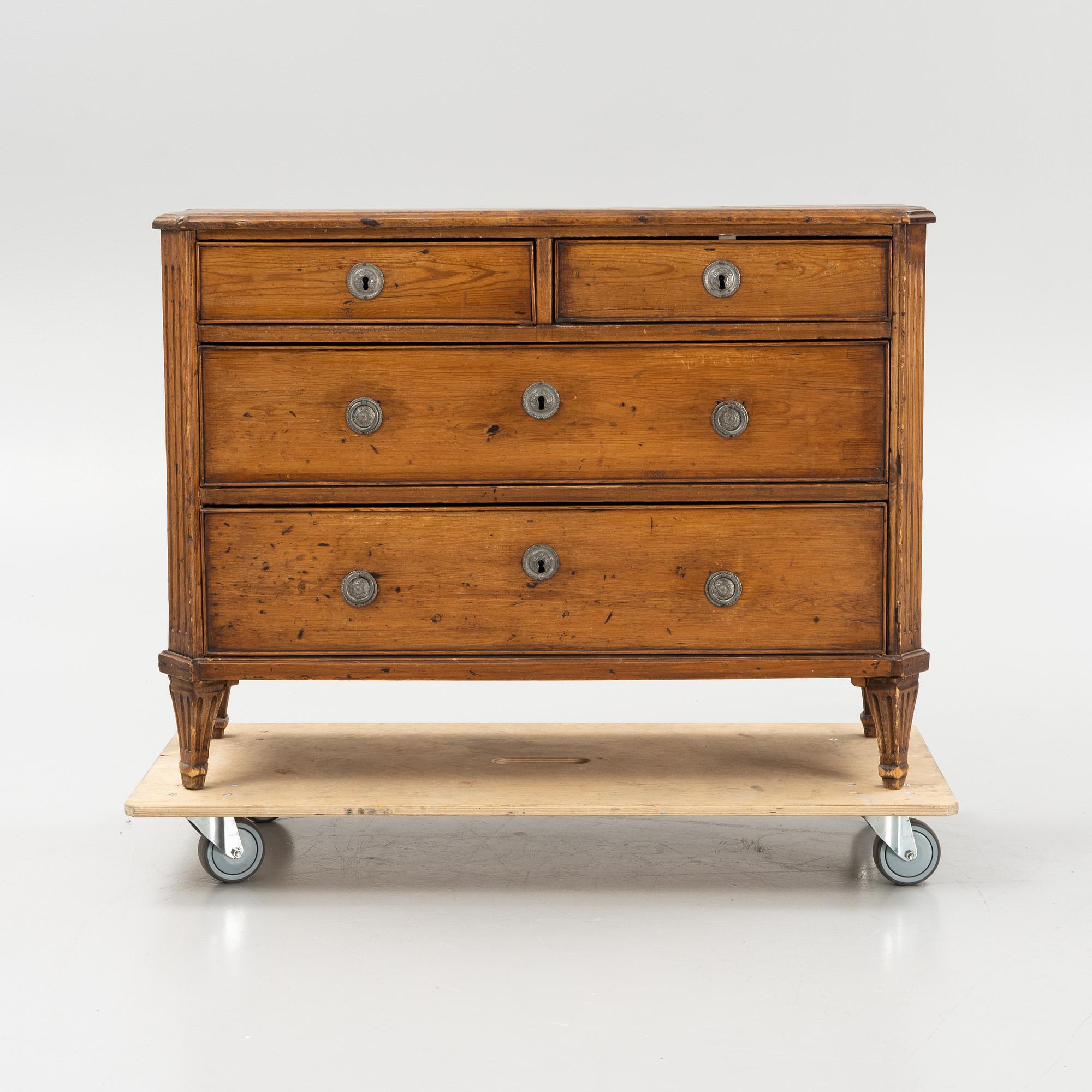 Byrå, gustavianskt provinsarbete, 1700-talets slut.