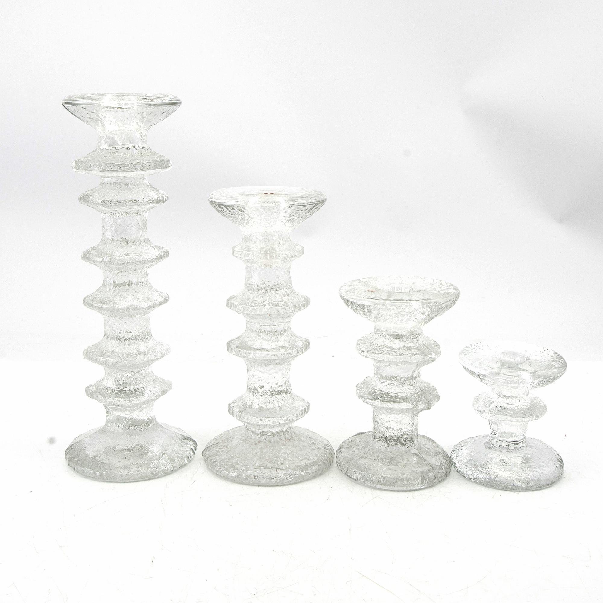 Timo Sarpaneva, 11 "Festivo" candlesticks, Iittala Finland, late 20th century.