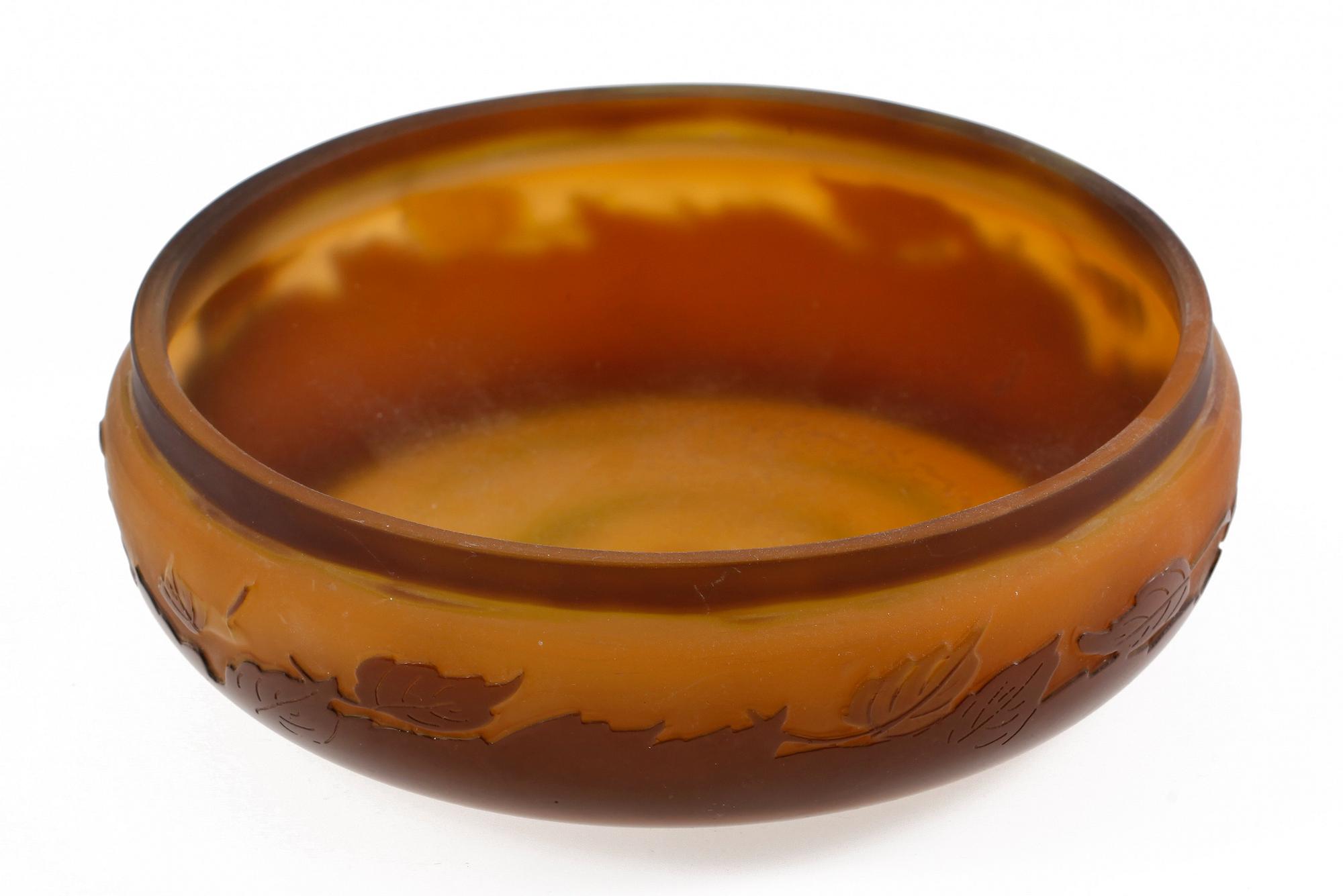 SKÅL, glas, överfång, Gallé Nancy. 1900-talets början.