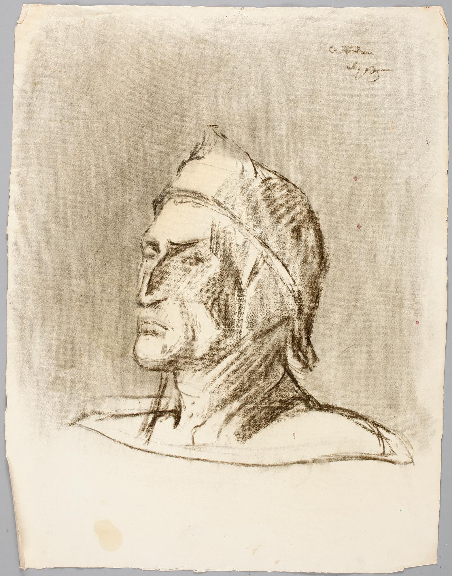 HARALD FALKMAN, ARKITEKTURRITNINGAR, ca 20 st samt, AKADEMITECKNINGAR, 4 ST, sign, dat tidigt 1900-tal.