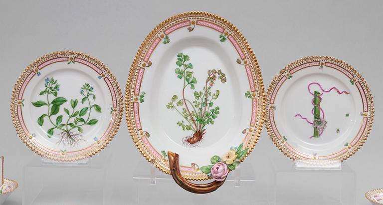 A Royal Copenhagen 'Flora Danica' part dinner service for two, Denmark, 20th Century. (13 pieces).