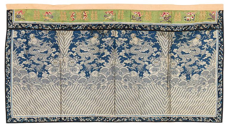 A large silk altar cover, Qing dynasty.