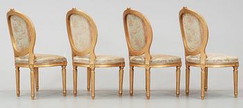 SALONGSGRUPP, 9 delar. Gustaviansk stil, 1900-talets mitt.