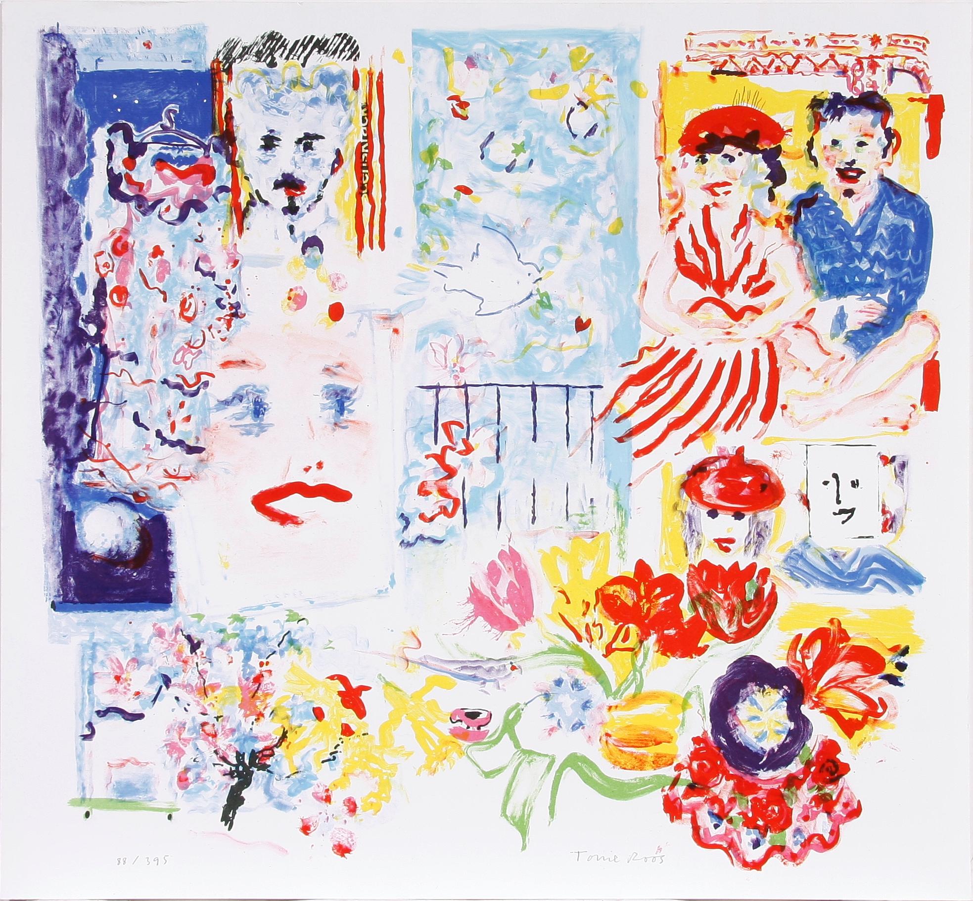 TONIE ROOS, färglitografier, 2 st, sign o numr 88/395 resp 93/395.