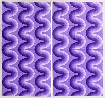 Verner Panton, curtain lengths, 2 pcs, "Curve", Mira-X, 1970s, 230x115 cm each.
