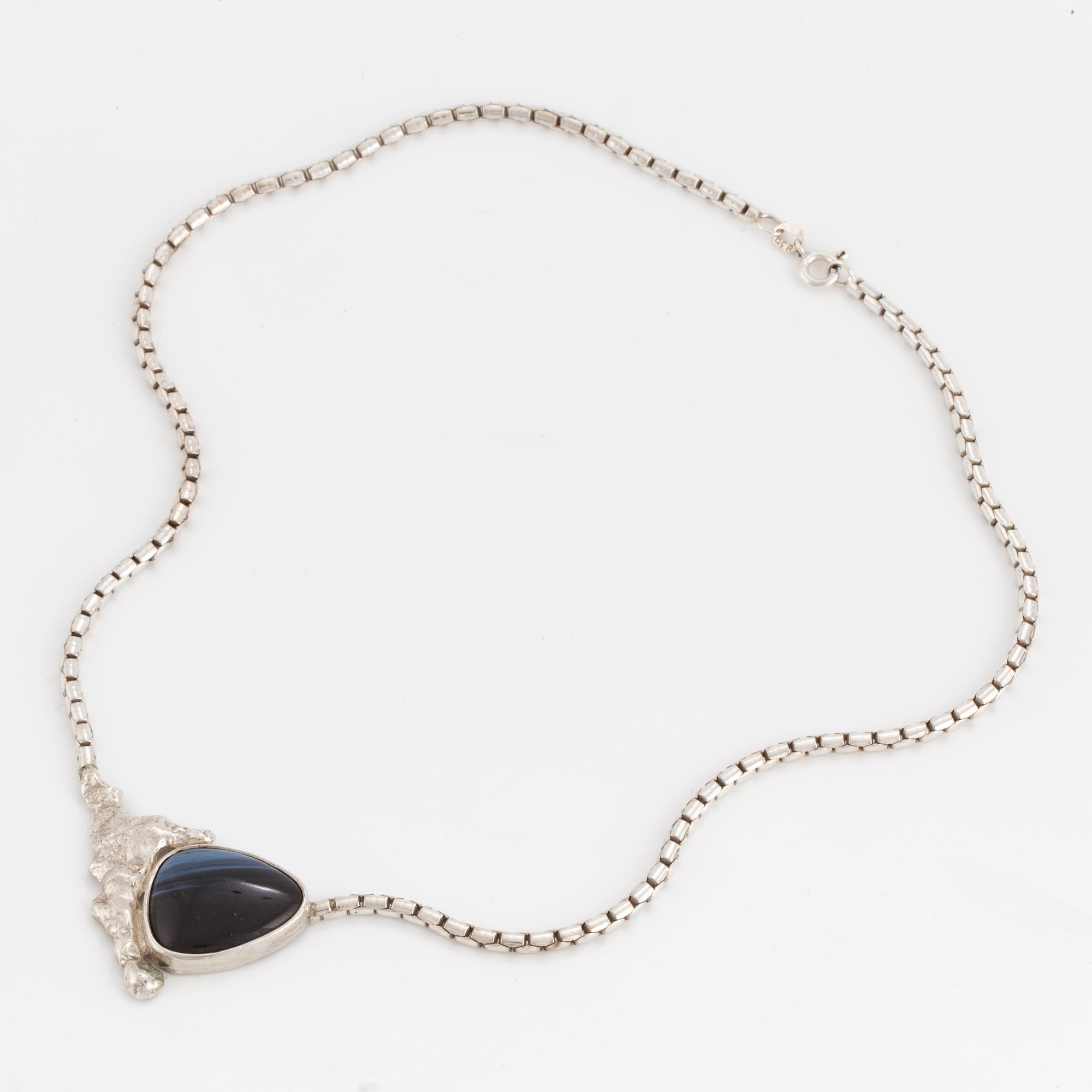 COLLIER "Bergslagssmycke" med blå slaggsten.