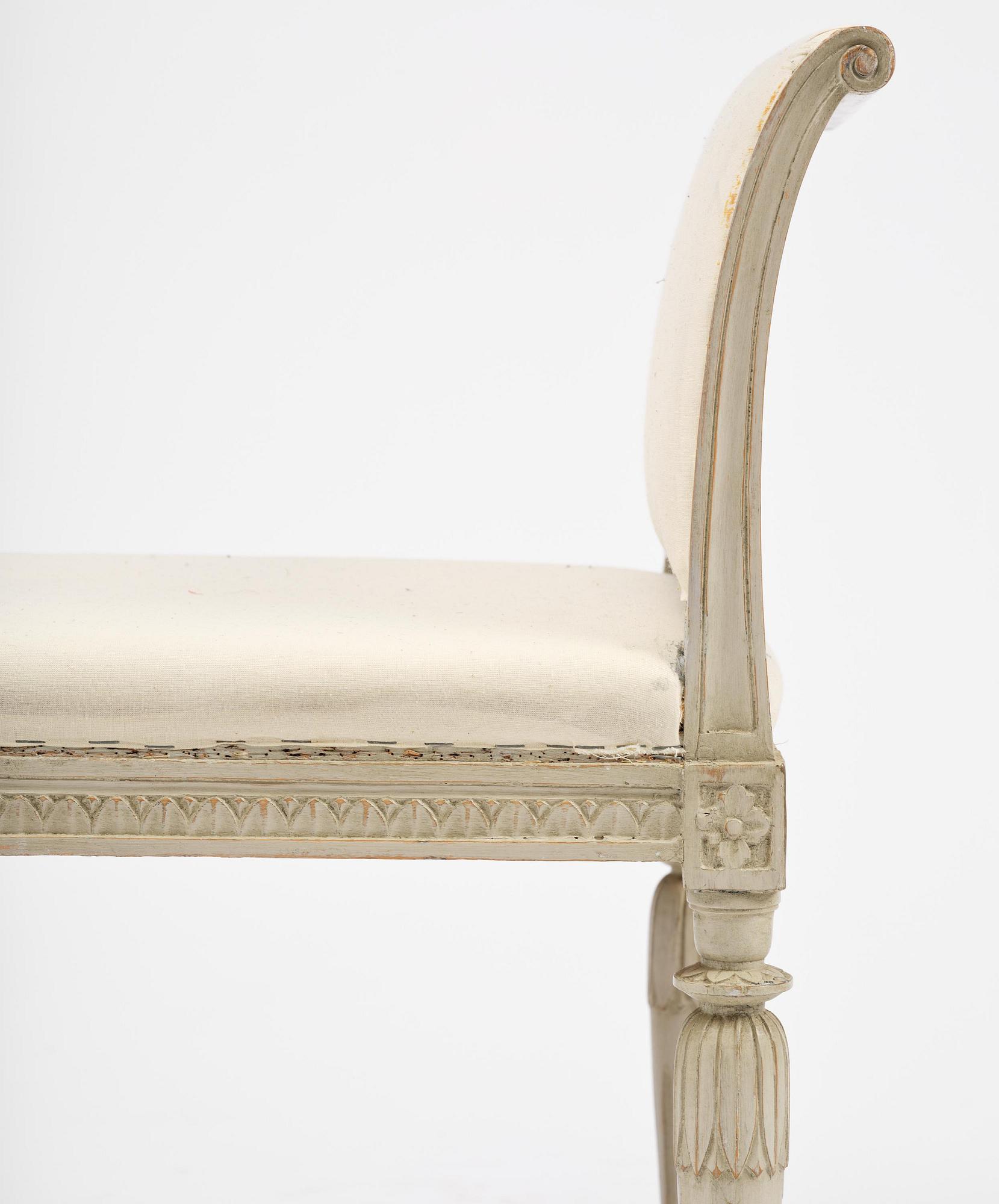 A pair of late Gustavian stools by C. J. Wadström (master in Stockholm 1788-1816).