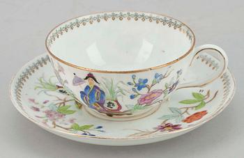 KAFFEKOPP, porslin, Kuznetsov, Ryssland 1800-talets slut.