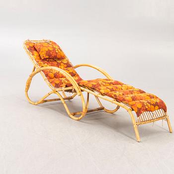 A 1950/60ws bamboo and rattan sun recliner.