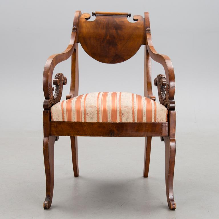 A RUSSIAN ARMCHAIRS, biedermeier first half of the 19th century.