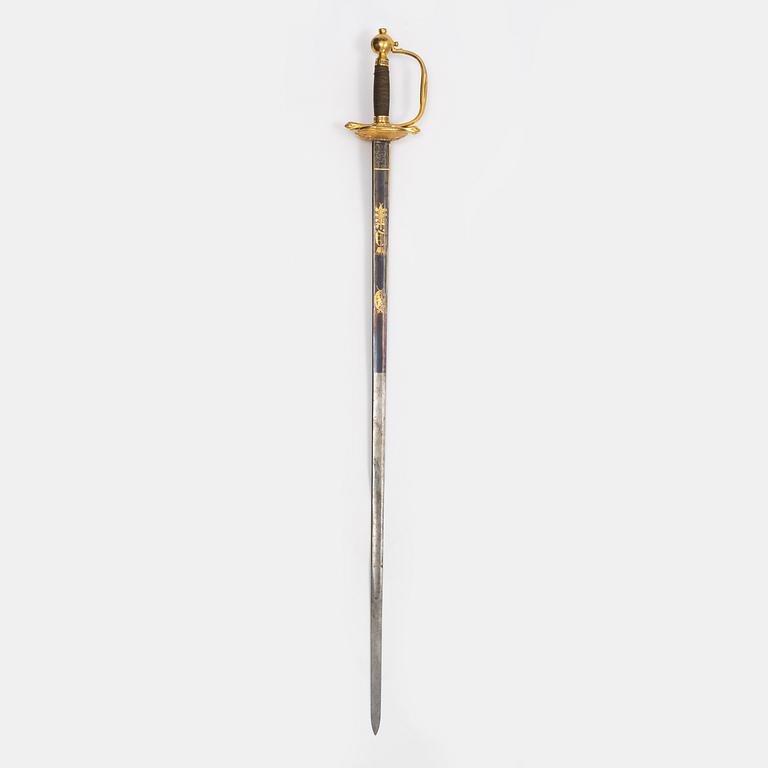 Värja, svensk, för infanteriofficer, 1800-talets första hälft.