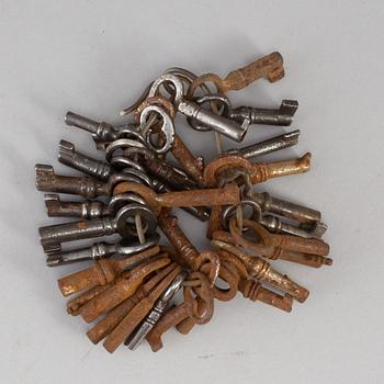 35 miniature iron keys,  19th/20th century.