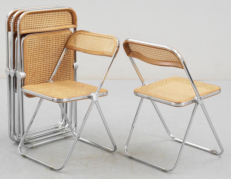 STOLAR 6 st, "Plia Folding Chair", Giancarlo Piretti, Anonima Castelli, 1900-talets andra hälft.