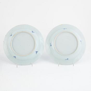 A set of seven Chinese blue and white soup dishes, porcelain. Qing dynasty, 18th century.