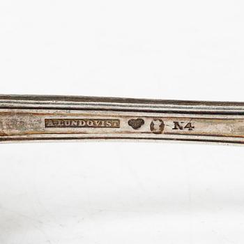 A collection of silver cutlery, various models, Petter Eneroth and Anders Lundqvist among others, 18th-20th century.