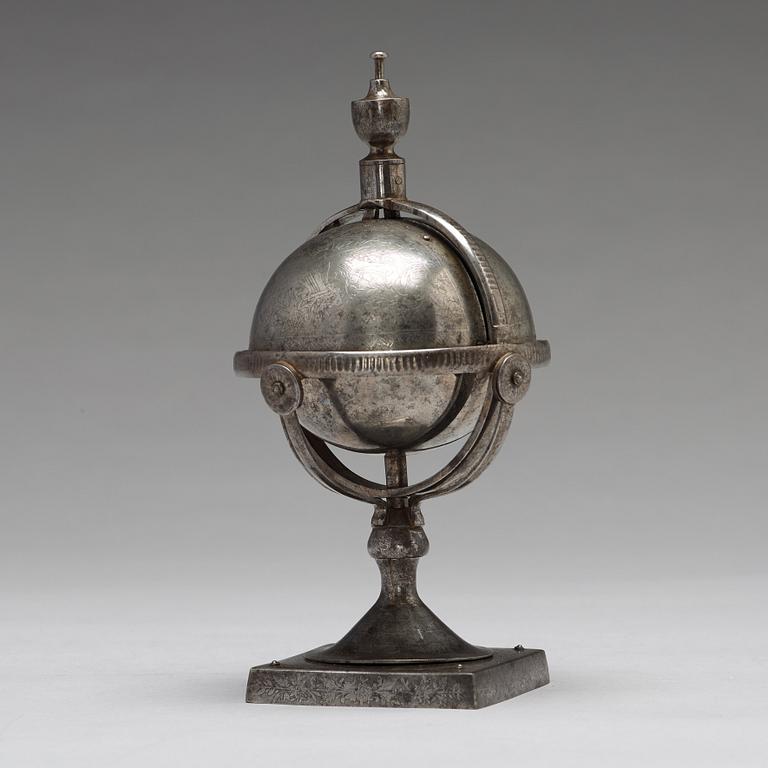 A Steel Globular Inkstand, Tula, 19th century.