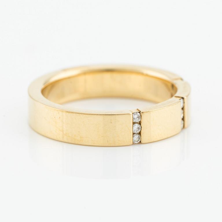 Ring 18K guld med runda briljantslipade diamanter, Engelbert.