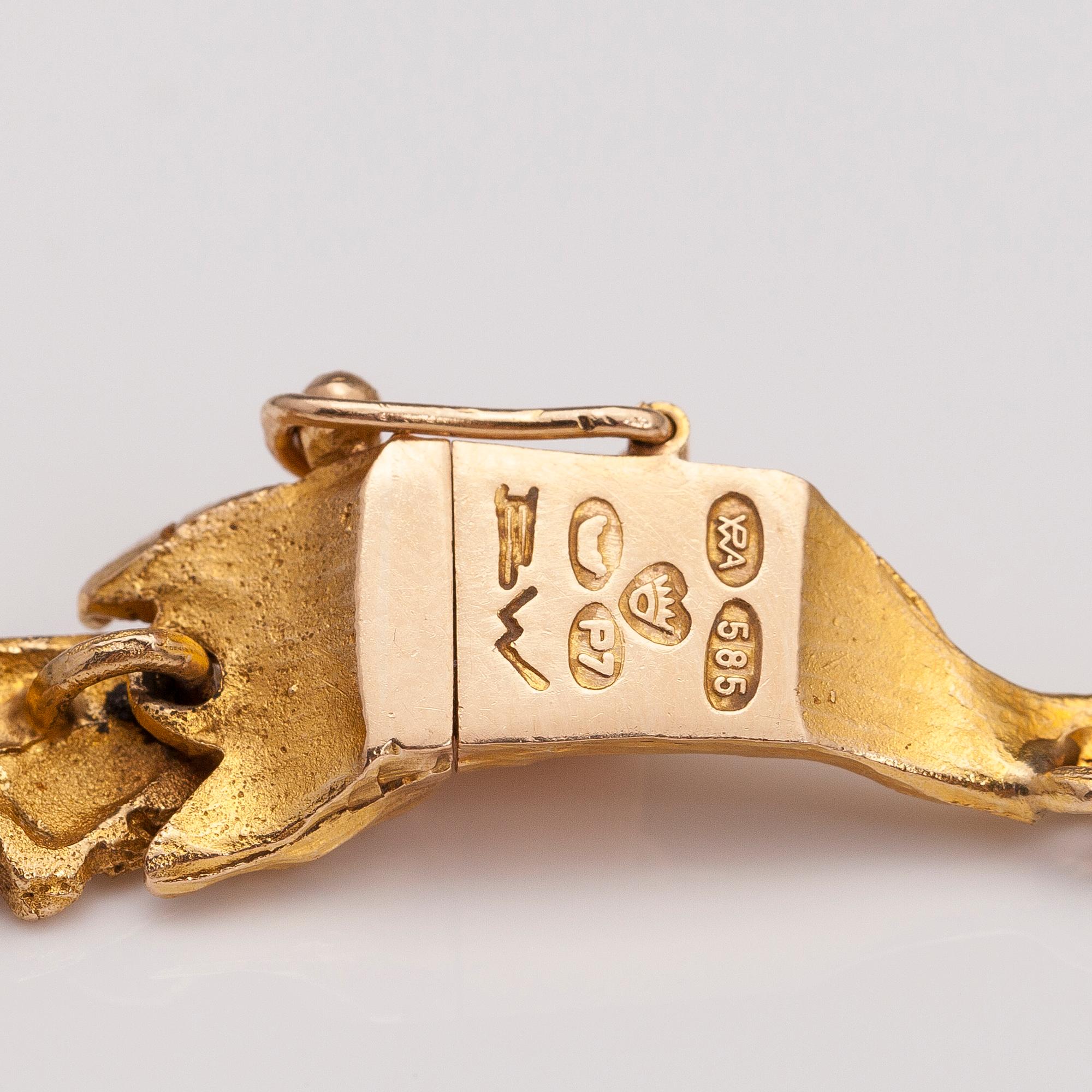 BJÖRN WECKSTRÖM. A 14K gold collier, 'Orchid Psychedelic'. Lapponia 1968.