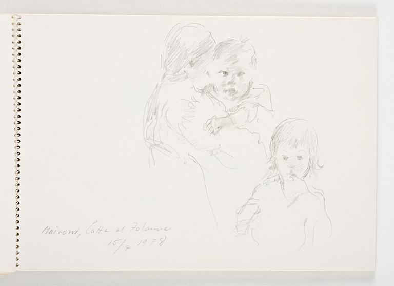 Lotte Laserstein, 3 skissblock med teckningar.