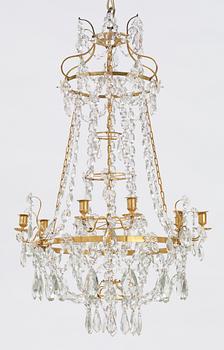 A Gustavian-style 19th/20th Century six-light chandelier.