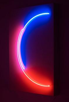 Stephen Antonakos, "Red and blue incomplete circle".