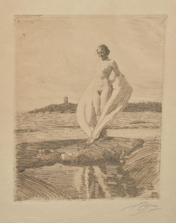 ANDERS ZORN, Etsning, sign.