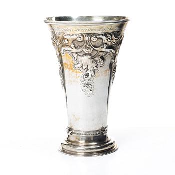 A Danish silver beaker, assay marks of both Peter Nicolai von Haven (1729–1749) and Frederik Fabritius (1787–1823).