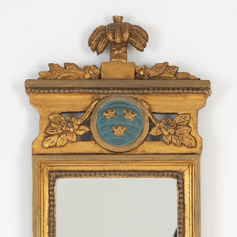 A Gustavian style mirror, around the year 1900.