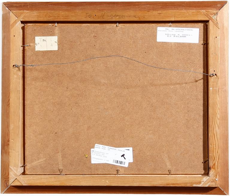 ROOS, ALEXANDER. Olja på pannå, sign.