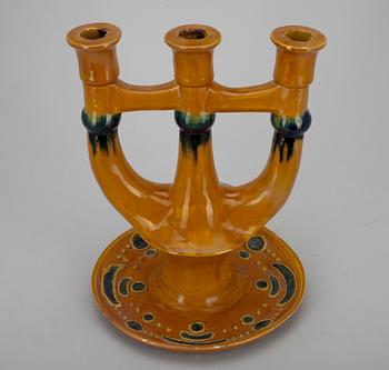 LJUSSTAKE, keramik, jugend, Tyskland ca 1900.