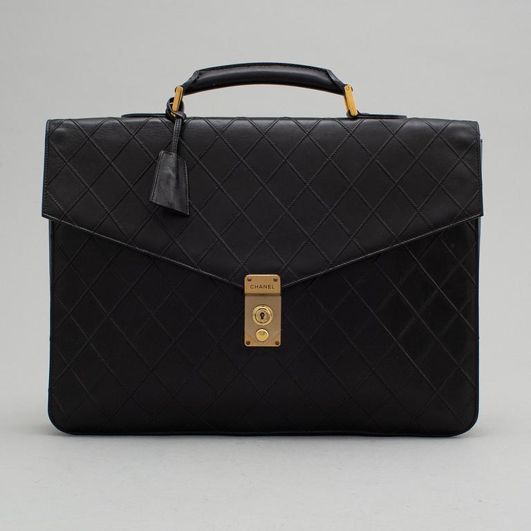 CHANEL, Matelasse quilted leather briefcase.