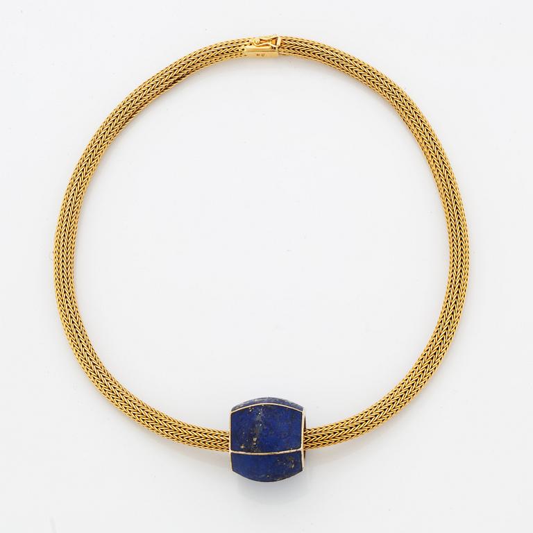 Collier 18K guld, hänge med lapis lazuli medföljer.