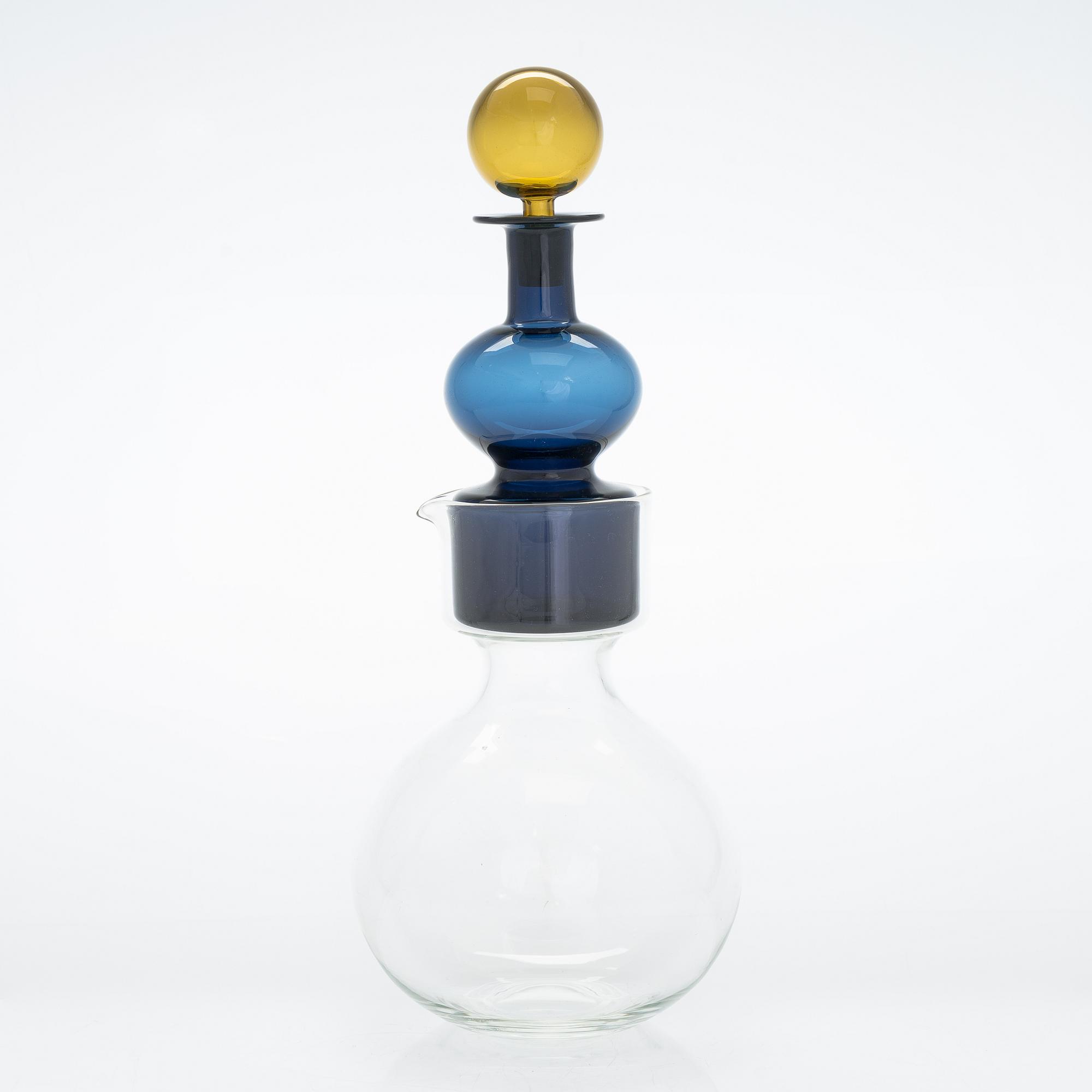Kaj Franck, karaff, "Kremls klockor", glas, signerad K. Franck Nuutajärvi Notsjö -59.