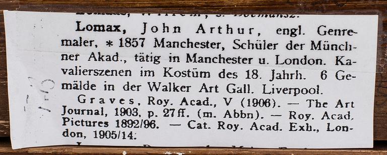 JOHN ARTHUR LOMAX, oil on canvas, signed.