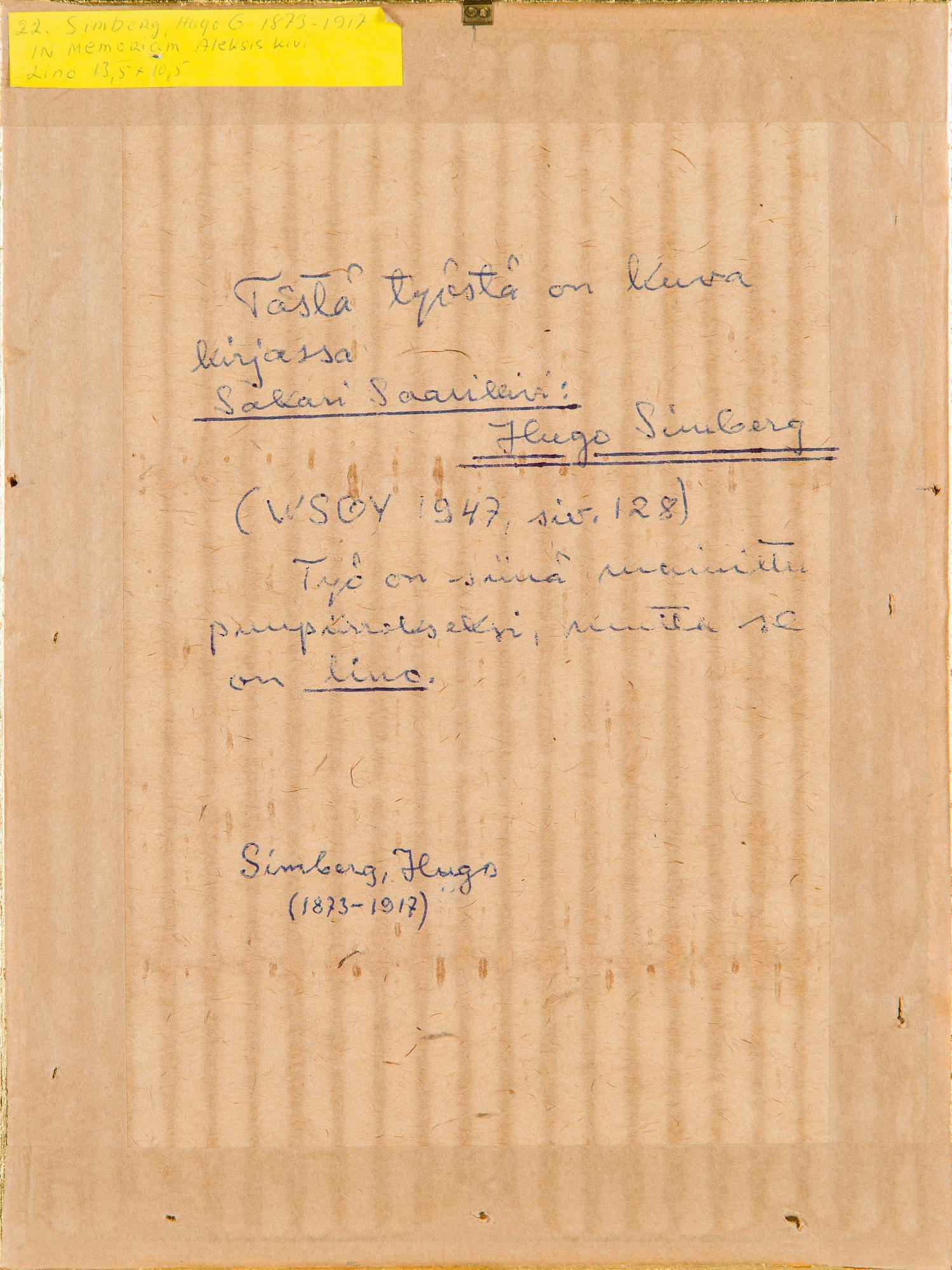 Hugo Simberg, "In Memoriam Aleksis Kivi".