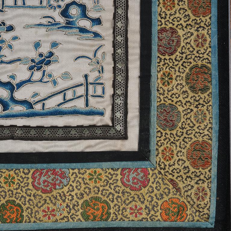 Broderi, siden. Sen Qingdynasti, omkring 1900.