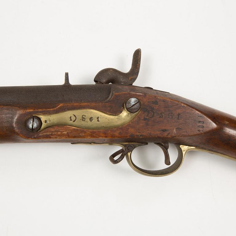 A 18th Century Swedish-British converted percussion gun.