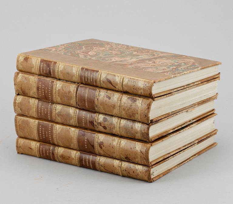 BÖCKER, 5 vol, "Svenska slott och herresäten vid 1900-talets början" Stockholm, 1908-1910.